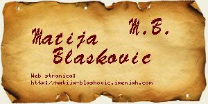 Matija Blašković vizit kartica